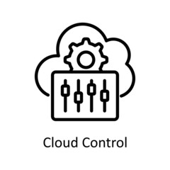 Cloud Control vector outline Icon Design illustration. Artificial Intelligence Symbol on White background EPS 10 File