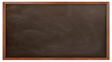 Empty brown chalkboard on white background, Blank chalkboard with wooden frame isolated on white...
