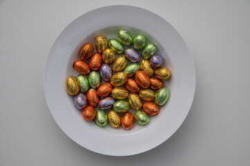 A Plate With Chocolat Eggs At Amsterdam The Netherlands 8-4-2022