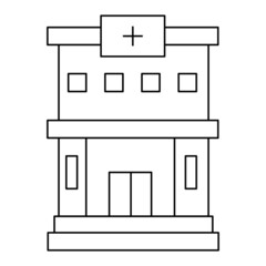 hospital building icon template color editable.