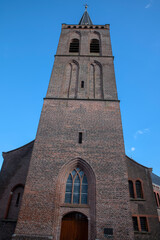 Fototapeta na wymiar Back Side Tower Grote Kerk Church At Hilversum At Amsterdam The Netherlands 23-2-2022