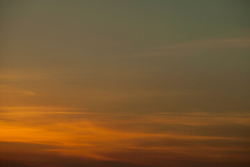 Dusk sunset sky with light cirrus clouds Taken on 22 March which is the first day of Spring or Vernal equinox. Kildare, Ireland.