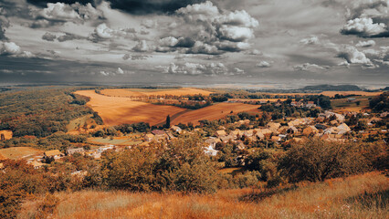 The Klentnice village, Breclav district, Moravia, Czech Republic. Beautiful landscape of a village...