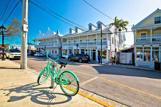 Key West famous Duval street view, south Florida Keys