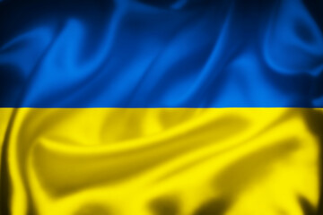 Ukraine colorful silk flag illustration