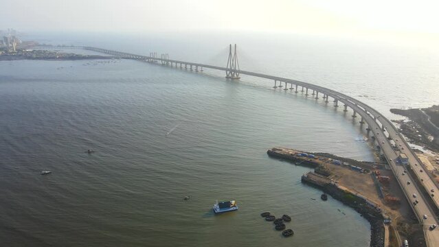 bandra western express way top bird eye view sunset sunrise warli sealink