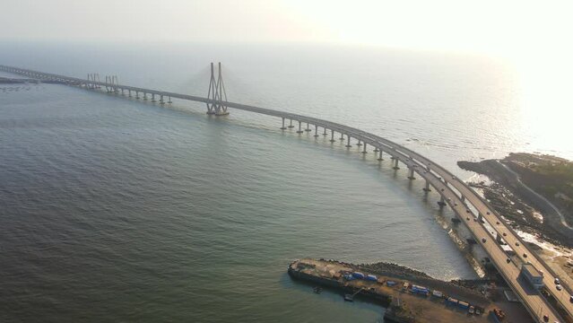 bandra western express way top bird eye view sunset sunrise warli sealink