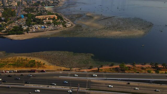 bandra western express way top bird eye view sunset sunrise warli sealink