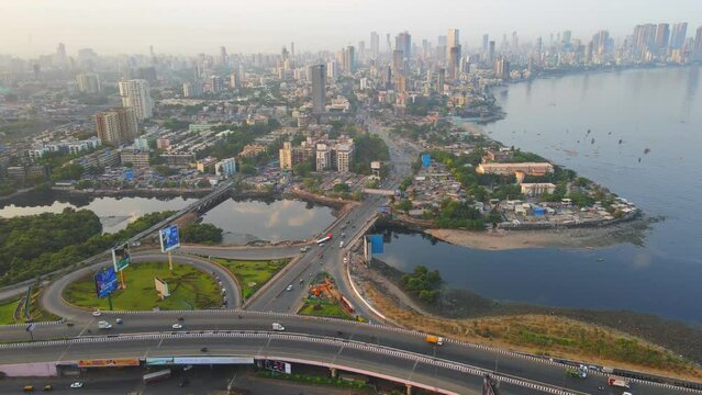 Bandra bandra Western Express Highway warli sea-link top view