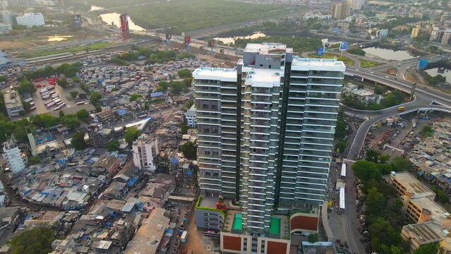 bandra western express way top bird eye view sunset sunrise warli sealink