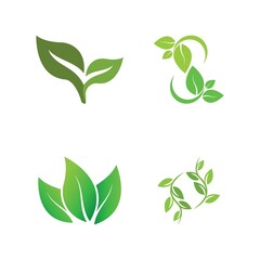 Logos of green Tree leaf ecology