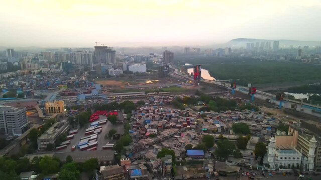 bandra western express way top bird eye view sunset sunrise warli sealink