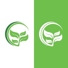 Logos of green Tree leaf ecology