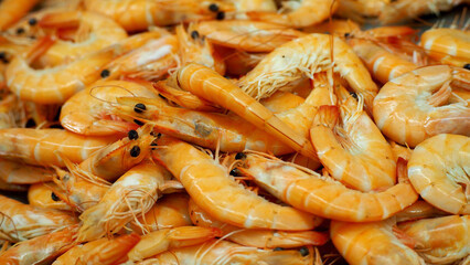 a lot of welded medium-sized shrimp. seafood. diet. omega 3