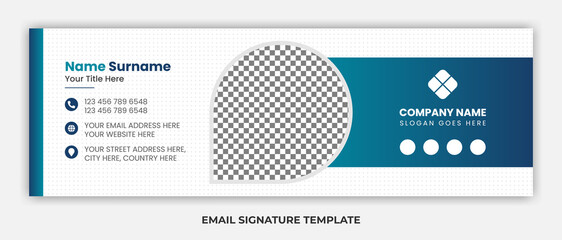 Email signature or email footer or personal social media cover design template