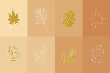 leaf shape vector nature background soft gradient to needles in brown tones used for decoration and beautiful wallpaper