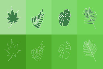 leaf shape vector nature light gradient background go needle used for decoration and beautiful wallpaper