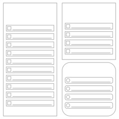 vector layout for the design of leaflets for writing, notes, lists. a list of the main layouts to be made.