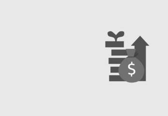 Increasing finance icon concept - Investment profit symbol on blank space background.