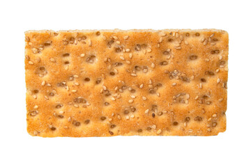 Premium crispbread with sesame seeds isolated on the white background