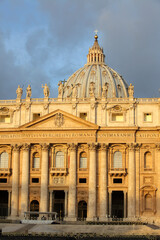 Fototapeta na wymiar Maderno's faÃ§ade of St. Peter's Basilica, Rome, Italy