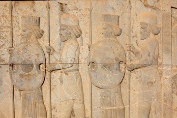 Relief of warriors, Iran, Persepolis, Iran