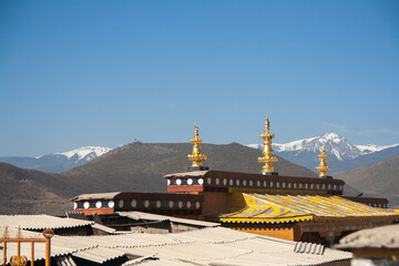 Landscape from Ganden Sumtseling Monastery in Yunnan Province, China
