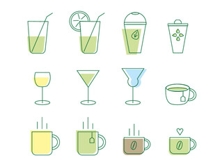 ikonka napoje drinki kawa herbata kawa lemoniada website wbeside ikona  - obrazy, fototapety, plakaty