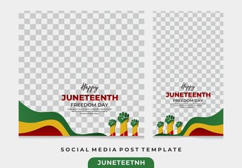 Social media post template for Juneteenth, Juneteenth Celebrate freedom, Vector Illustration.