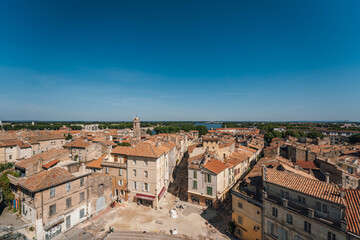 Obraz premium Street view and historical buildings in Arles, Provence, France