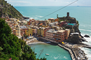Italian coast of Cinque Terre with beautiful view