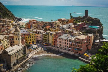 Fototapeta na wymiar Italian coast of Cinque Terre with beautiful view