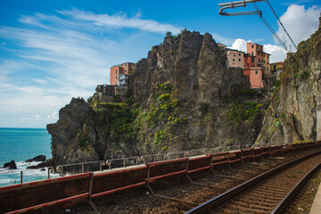 Italian coast of Cinque Terre with beautiful view