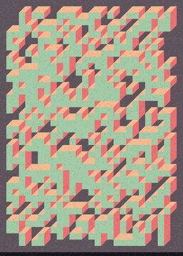 Implementation of Edward Zajec&rsquo;s &ldquo;Il Cubo&rdquo; from 1971. Essentially a Truchet tile set of 8 tiles and rules for placement art illustration