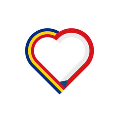 unity concept. heart ribbon icon of romania and czech republic flags. vector illustration isolated on white background