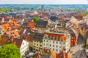 Aerial view of Konstanz city (Germany) and Town of Kreuzlingen (Switzerland)
