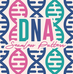 Seamless Pattern of beautiful cute cute color DNA and RNA in vector illustration format suitable for Background. Unboxing it before use!