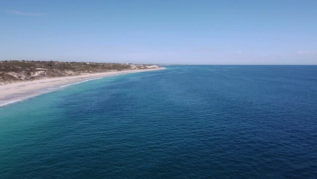 Aerial Flyover Mindarie Beach, Perth - Beautiful Calm Indian Ocean