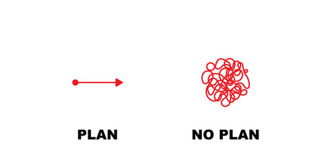 Conceptual illustration of existing plan and no plan © tutti_frutti