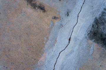 cracks in the concrete pavement
