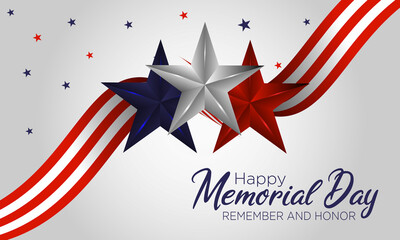 vector happy memorial day remember and honor usa banner