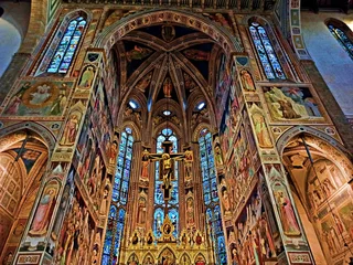 Papier Peint photo Lavable Florence interior of the Basilica of Santa Croce in Florence, Italy