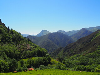 Bandujo, municipio asturiano en plenas montañas. España.