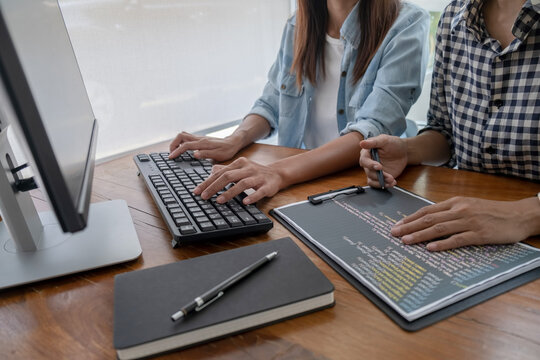 Programmer working in a software development and coding technologies. Website design.Technology concept
