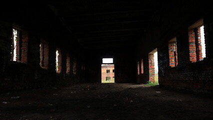 Old abandoned, unfinished construction. Red brick building, empty building.
Stara opuszczona,...