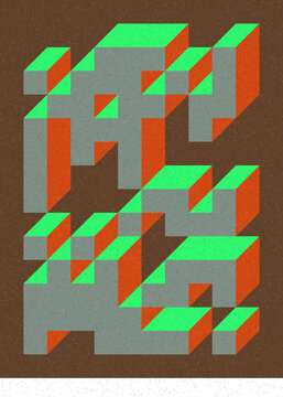 Implementation of Edward Zajec&rsquo;s &ldquo;Il Cubo&rdquo; from 1971. Essentially a Truchet tile set of 8 tiles and rules for placement art illustration