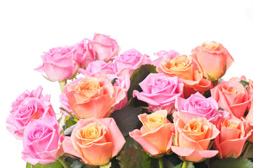 Roses bouquet. Summer floral background. Beautiful pink Rose  Background.