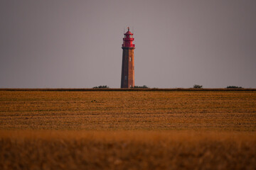 Fluegger lighthouse at sunset, Fehmarn Island in Germany