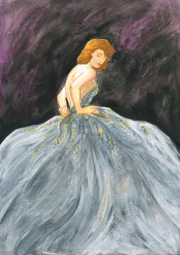 watercolor painting. fantasy female portrait. illustration. 