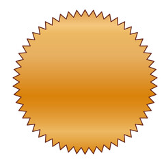 Gold Simple Graphic Star. Minimalist Golden Gradient Colored Vintage Star Element Icon.